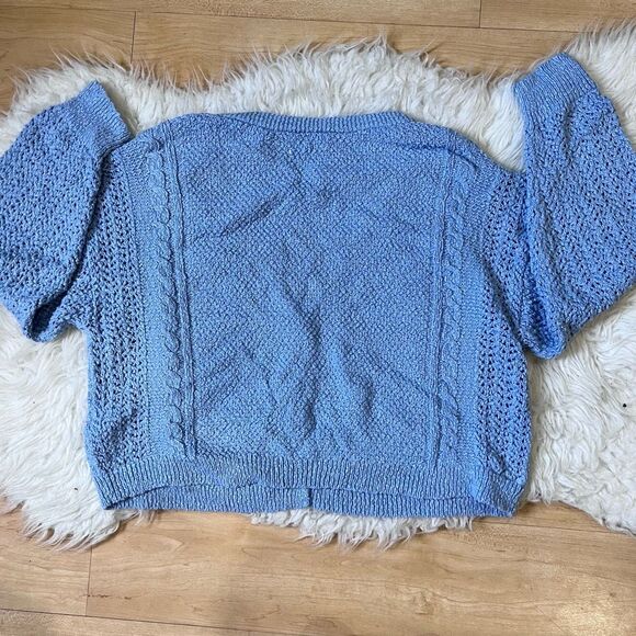 Lucky Brand blue knot style fall and winter cardigan sweater M - Picture 2 of 9